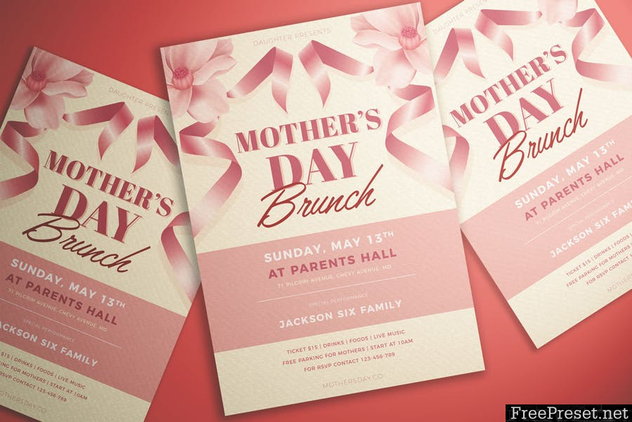 Mother's Day Brunch Flyer - DRRDBT - AI, PSD