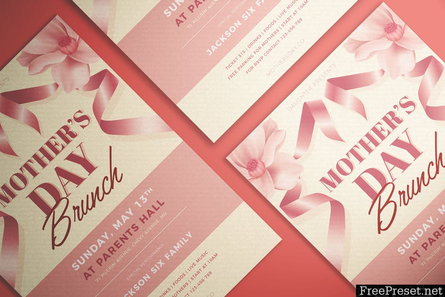 Mother's Day Brunch Flyer - DRRDBT - AI, PSD