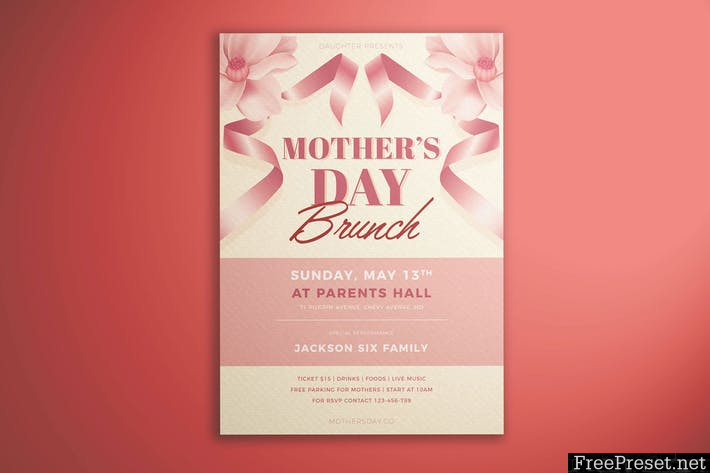 Mother's Day Brunch Flyer - DRRDBT - AI, PSD