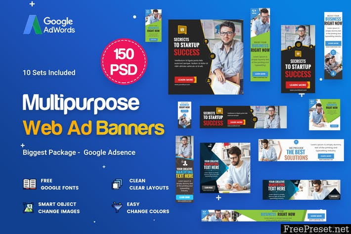 Multipurpose, Business Banners Ad - 150 PSD 5X8CJF - PSD