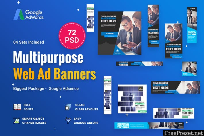 Multipurpose, Business Banners Ad - 72 PSD - HTZ2V7