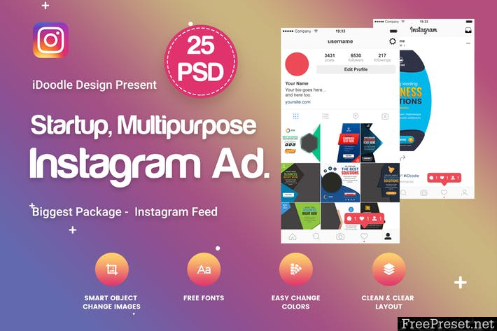 Multipurpose, Startup Instagram Ad - 25 PSD - 5A3JCY