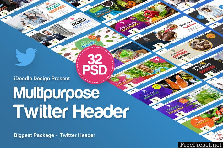 Multipurpose Twitter Header - 32 PSD - TJE4EN