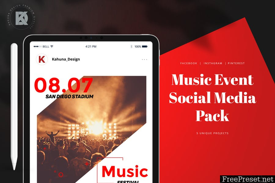 Music Event Social Media Pack - C2UBSME - PSD