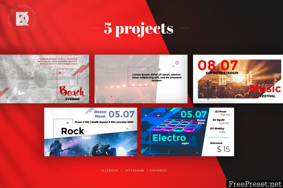 Music Event Social Media Pack - C2UBSME - PSD