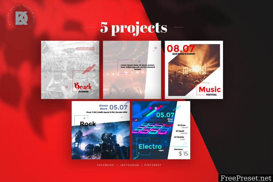 Music Event Social Media Pack - C2UBSME - PSD