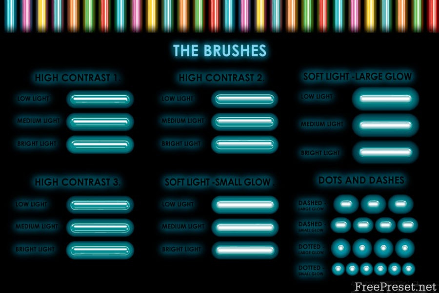 Neon Brushes - EPS, AI