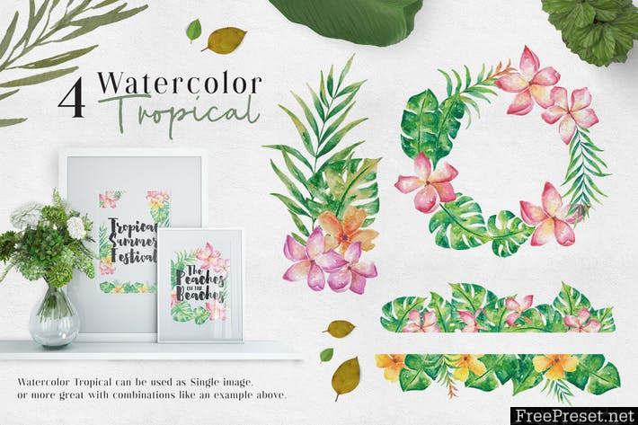 Ofi 4 Watercolor Tropical Graphics MNYUXV - PNG