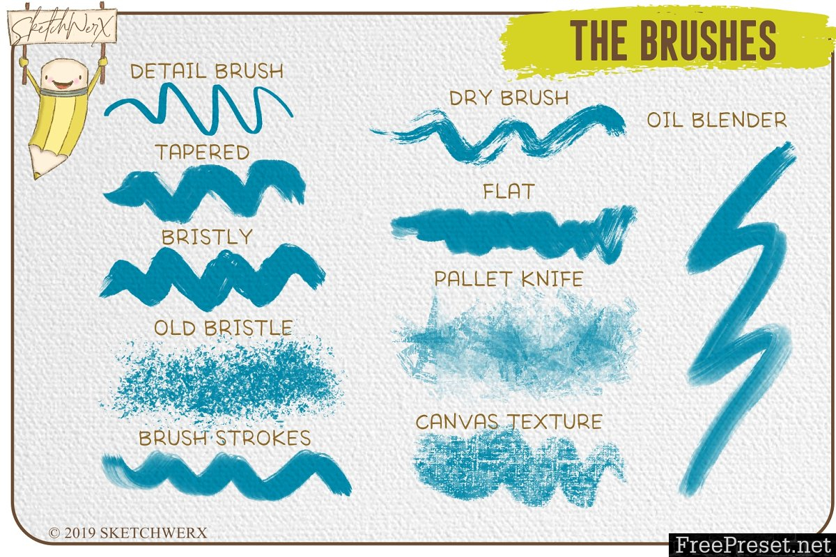 Oil Paint Brush & Stamp Set 3378608