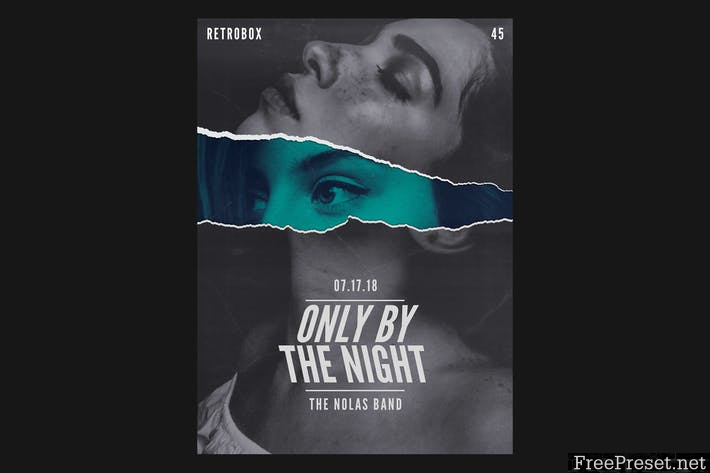 Only By The Night Flyer Poster SF6TF4 -  PSD