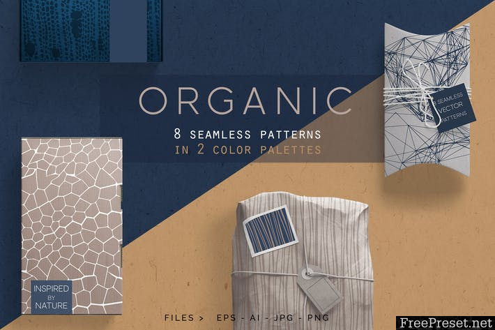 Organic Patterns - 2 color palettes - AI, EPS, JPG, PNG