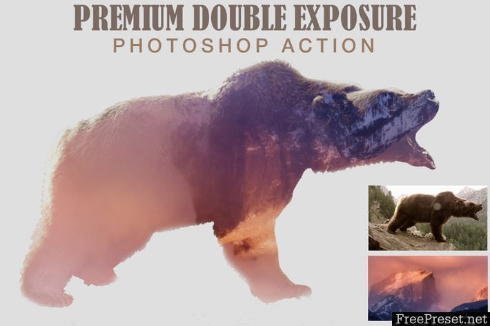 Premium Double Exposure Photoshop Action 659HUL