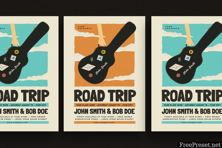 Road Trip Gigs Event Flyer C6W67N - AI, PSD