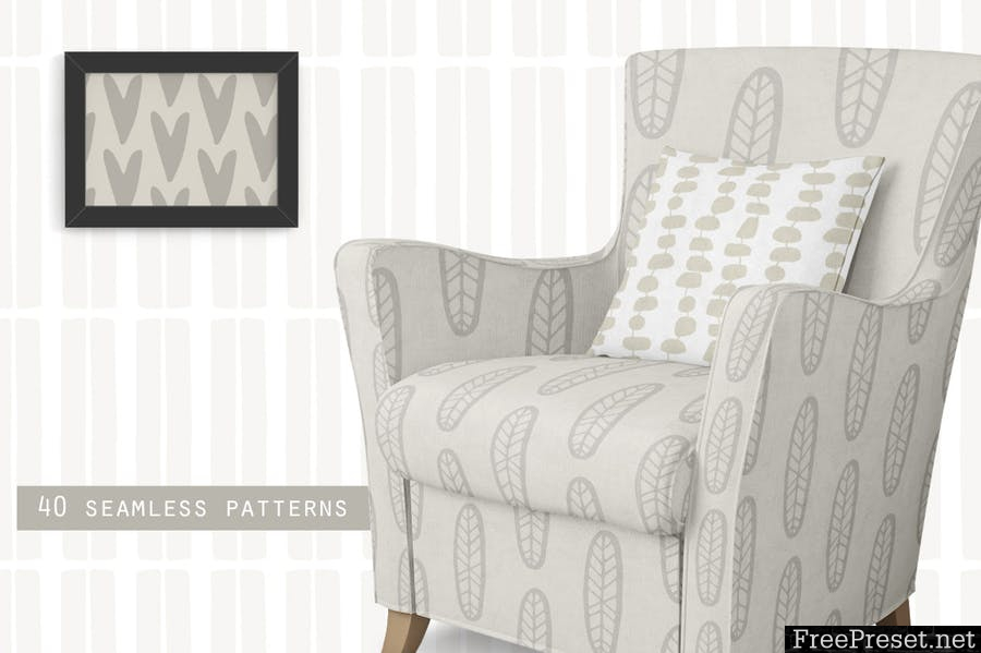 Scandinavian Patterns set of 40 NMVPDA - AI, EPS, JPG, PNG