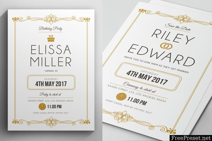 Simple Elegant Invitation 4SC7S6 - AI, EPS