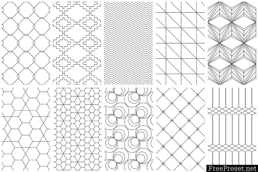 Simple Line Geometric Patterns PF4RCD - AI, EPS, JPG, PNG