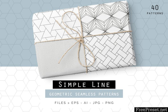 Simple Line Geometric Patterns PF4RCD - AI, EPS, JPG, PNG