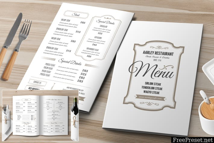 Simple Restaurant Menu LPVUA6 - PSD