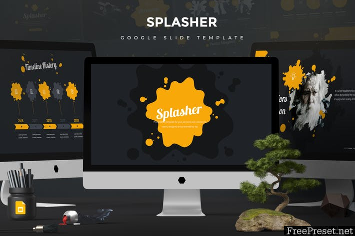 Splasher Google Slide Template T7383Q - PPTX