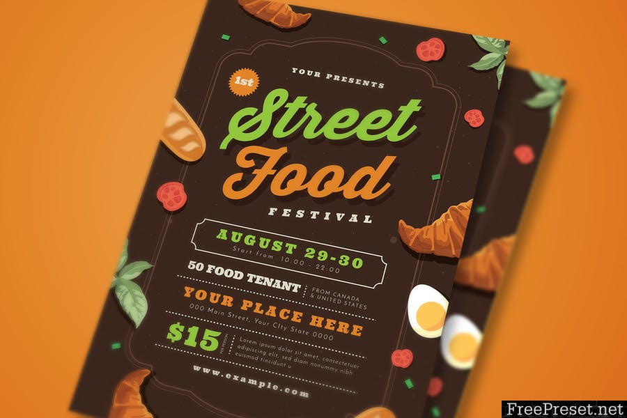 Street Food Festival Flyer 7E5NRK - AI, PSD