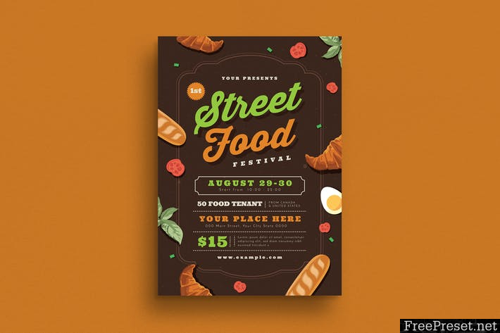 Street Food Festival Flyer 7E5NRK - AI, PSD