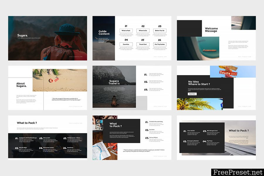 Sugara : Travel Guides Powerpoint Template 7CQZBT - PPTX