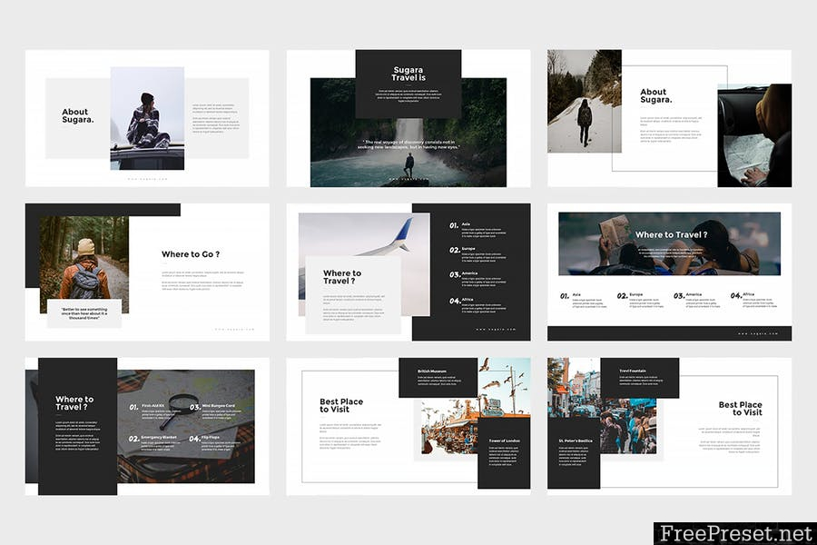Sugara : Travel Guides Powerpoint Template 7CQZBT - PPTX