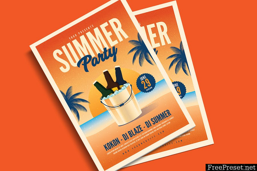 Summer Beer Event Flyer 7865CZ - AI, PSD