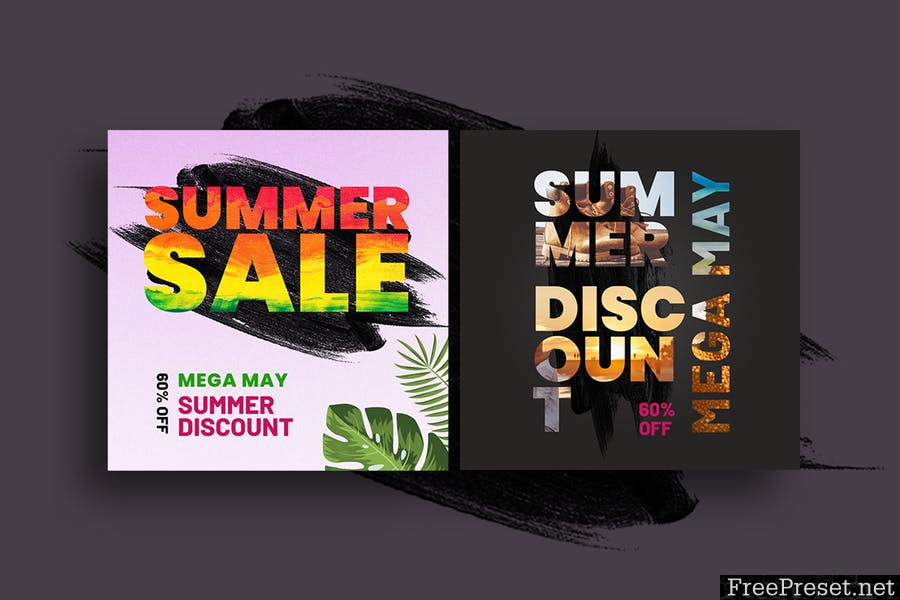 Summer Discount Instagram Post Design Template V-3 463DC2H