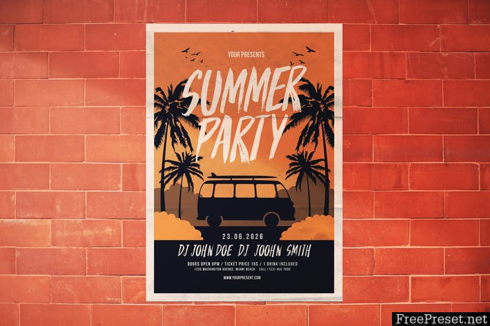 Summer Party Flyer K5LXTB - PSD