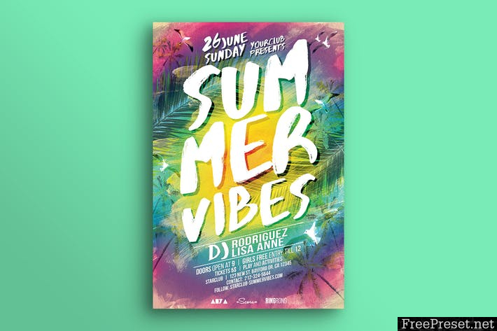 Summer Vibes Flyer SNUF4C - PSD