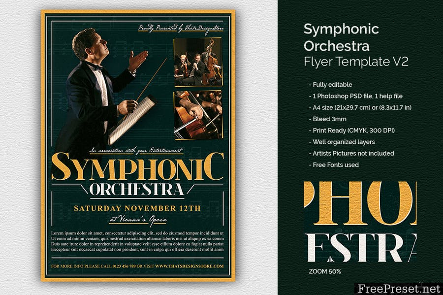 Symphonic Orchestra Flyer Template V2 - MYD84U - PSD