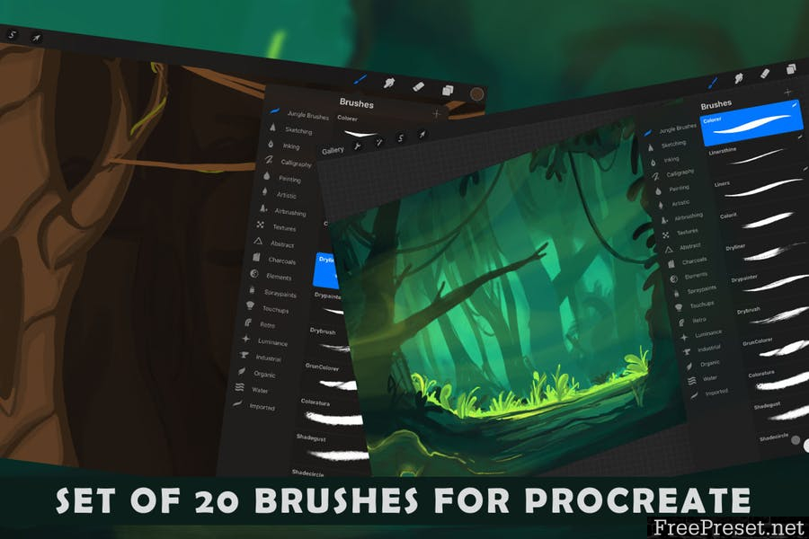 The Jungle: Procreate Brushes - PSD