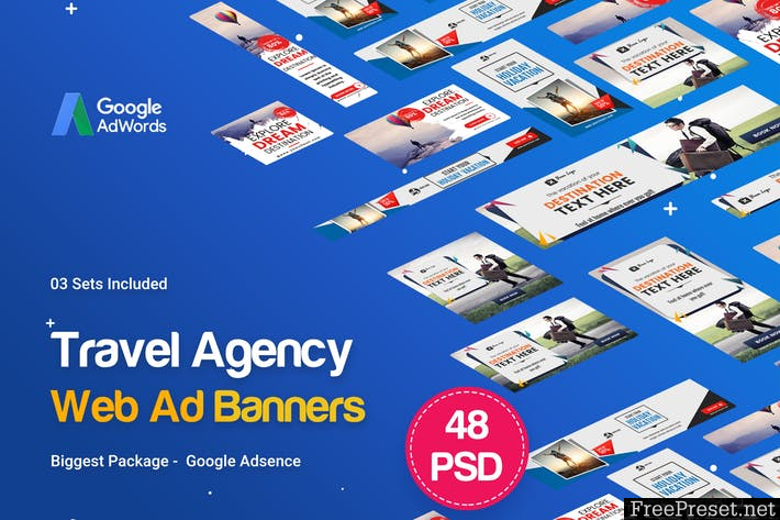 Travel Agency Banner Ads - 48 PSD [03 Sets]