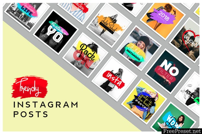 Trendy & Vibrant Instagram Posts Templates Y2FPLU - AI, PSD, PNG, JPG