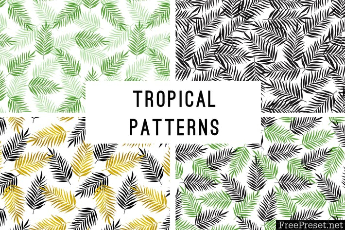 Tropical Seamless Patterns 4AG389 - EPS, JPG