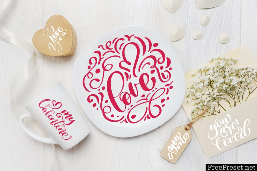 Valentine's Day lettering photo overlays YSY8YS