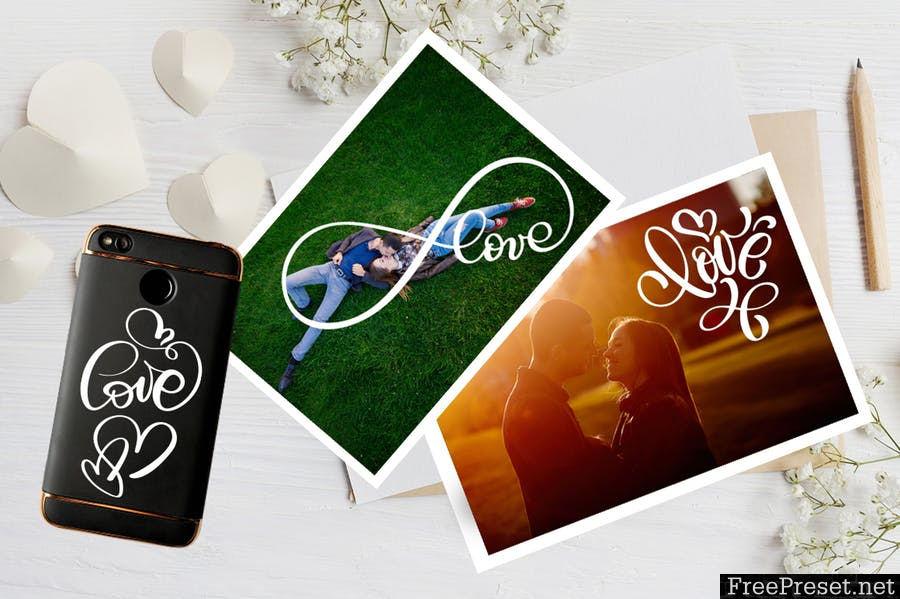 Valentine's Day lettering photo overlays YSY8YS