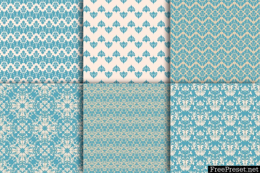 Vintage seamless patterns - EPS, JPG