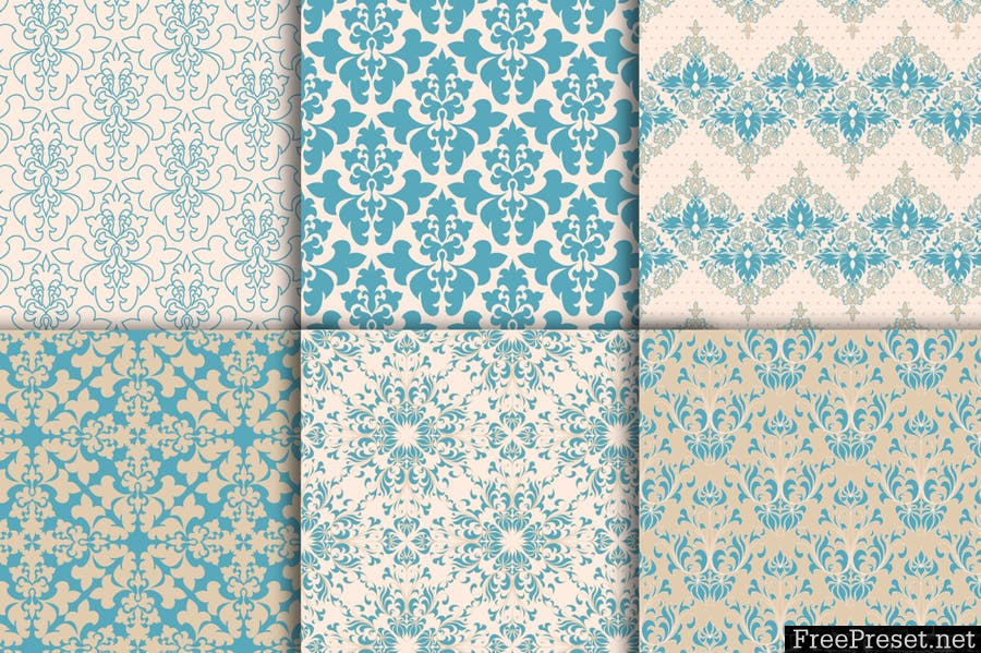 Vintage seamless patterns - EPS, JPG