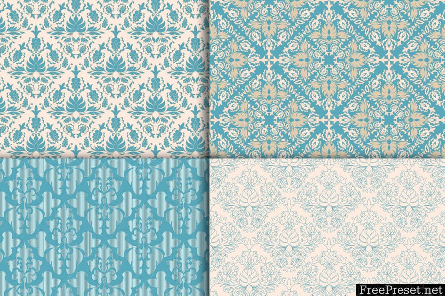 Vintage seamless patterns - EPS, JPG