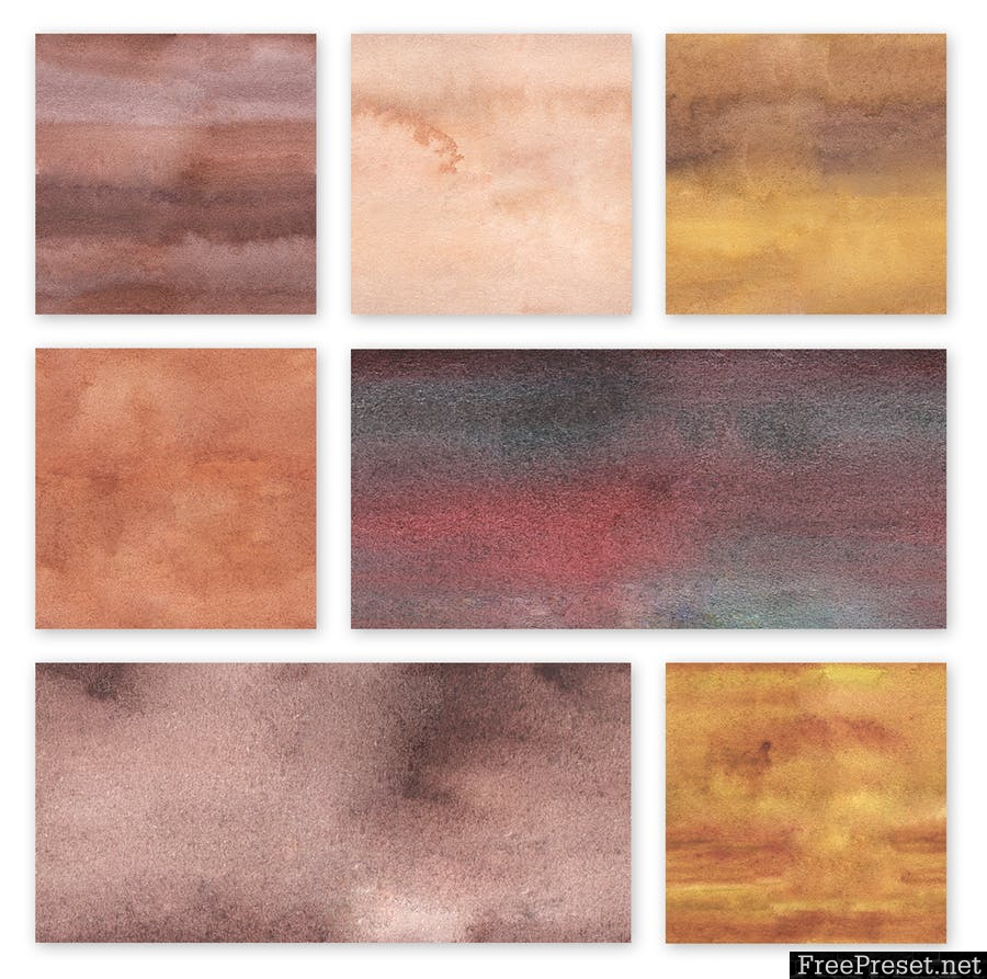 Watercolor Seamless Textures - Brown Pack K8SQ6A - PNG, JPG