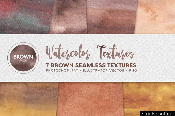 Watercolor Seamless Textures - Brown Pack K8SQ6A - PNG, JPG