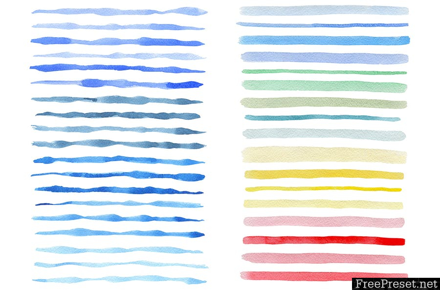 Watercolor Stripes and Patterns TSQS3L - EPS, JPG, PNG