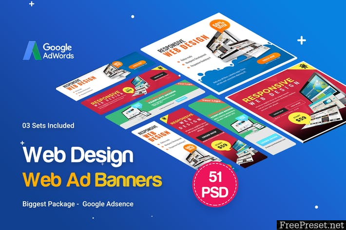 Web Design Banner Ads - 51 PSD [03 Sets]