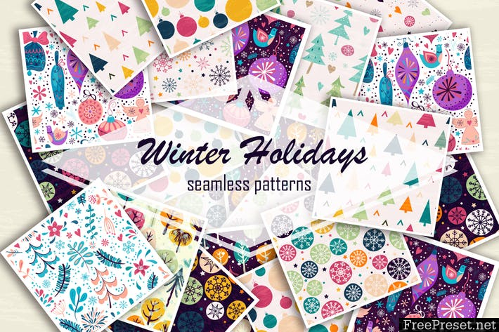 Winter holidays seamless patterns Y99BZ5 - EPS, JPG