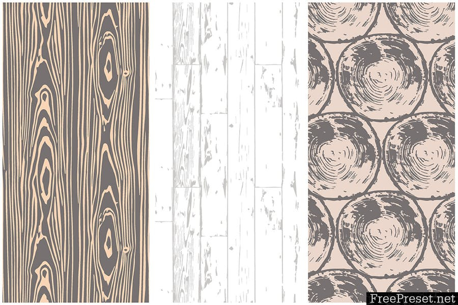 Woodgrain Seamless Vector Patterns 2Y9AQP - AI, EPS, JPG, PNG