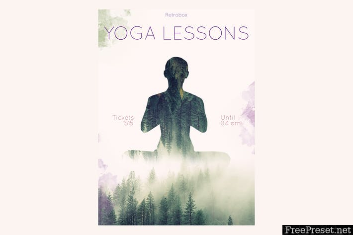 Yoga Lessons Flyer Poster WSWJQV - PSD