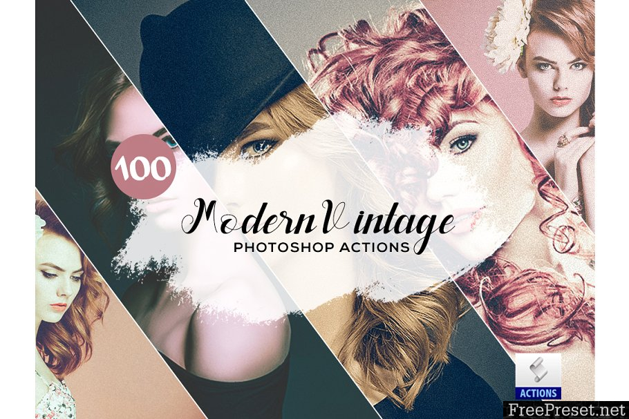 100 Modern Vintage Photoshop Actions 3934804