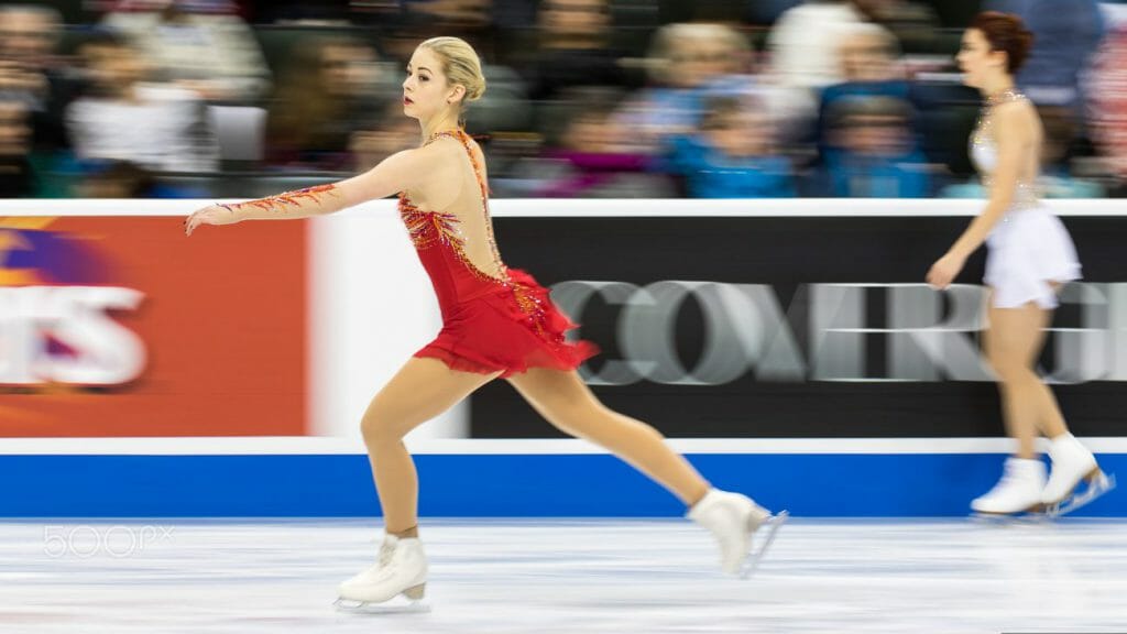 Olympic athlete Gracie Gold ice-skates during the U.S. National Figure Skating Championships